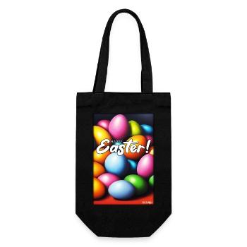 Happy Easter - Osterei Ostern Osterfest Bunte Eier - Geschenkbeutel für Flaschen - Schwarz - Vorne