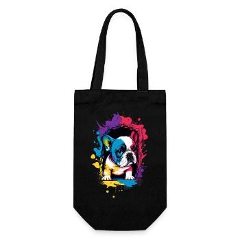 Mignon chiot bouledogue français coloré - Sac à bouteille - noir - Devant