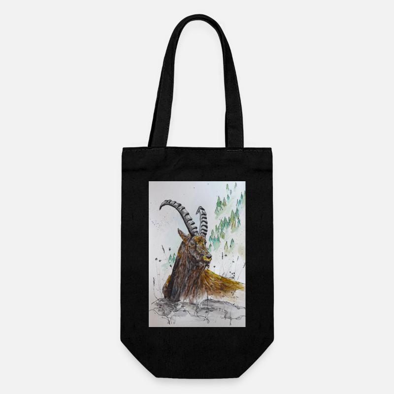 Steinbock Capricorn - Geschenkbeutel für Flaschen - Schwarz