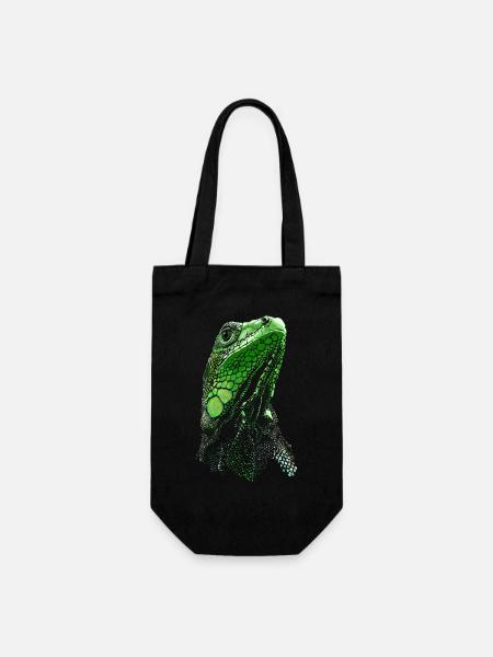 GRÜNER LEGUAN - GEWÖHNLICHER GRÜNER LEGUAN HAUSTIER - Geschenkbeutel für Flaschen - Schwarz