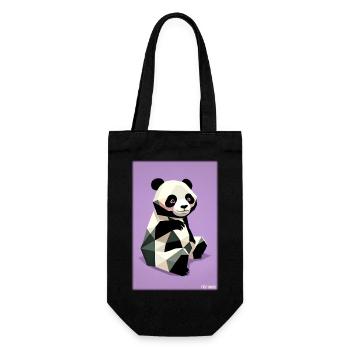 Panda Polygon Wild Panda Bear Wild Zoo Animal - Gift Bag for Bottles - black - Front