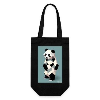 Panda Polygon Wild Panda Bear Wild Zoo Animal - Gift Bag for Bottles - black - Front