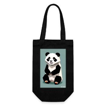 Panda Polygon Wild Panda Bear Wild Zoo Animal - Gift Bag for Bottles - black - Front