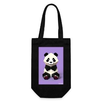 Panda Polygon Wild Panda Bear Wild Zoo Animal - Gift Bag for Bottles - black - Front