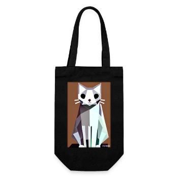 Cat Cat Polygon Animal House Tiger Pet - Gift Bag for Bottles - black - Front