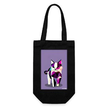 Cat Cat Polygon Animal House Tiger Pet - Gift Bag for Bottles - black - Front