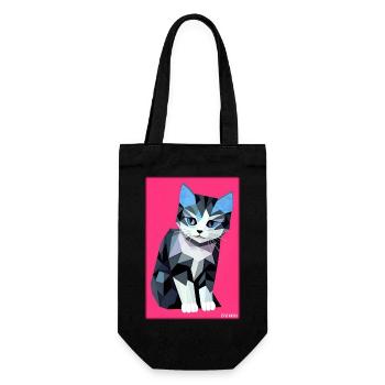 Cat Cat Polygon Animal House Tiger Pet - Gift Bag for Bottles - black - Front