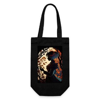Fille Chinoise Asiatique Dessin - Sac à bouteille - noir - Devant