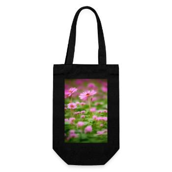 Blumen Kunst - Geschenkbeutel für Flaschen - Schwarz - Vorne