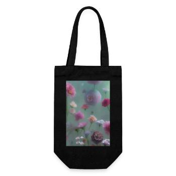 Blumen Kunst - Geschenkbeutel für Flaschen - Schwarz - Vorne
