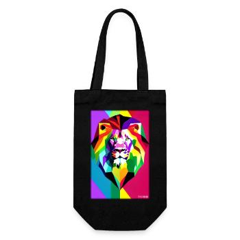 Leo Polygon Arc-en-ciel coloré sauvage Faune sauvage - Sac à bouteille - noir - Devant