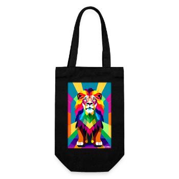 Leo Polygon Arc-en-ciel coloré sauvage Faune sauvage - Sac à bouteille - noir - Devant