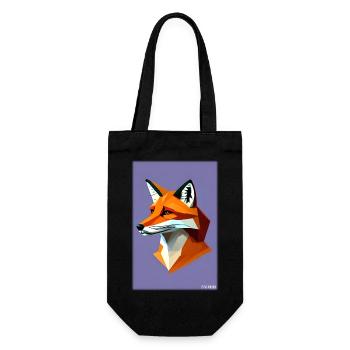 Fuchs Polygon Waldbewohner Waldtier Wildnis Tier - Geschenkbeutel für Flaschen - Schwarz - Vorne