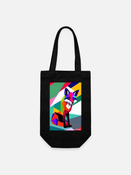 Fox Polygone Forest Dwellers Forest Animal Wilderness Animal Animal - Sac à bouteille - noir