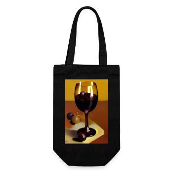 Wein Trinker - Geschenkbeutel für Flaschen - Schwarz - Vorne
