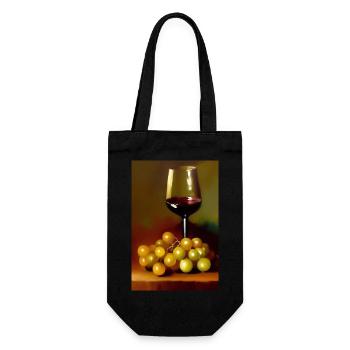 Wein Trinker - Geschenkbeutel für Flaschen - Schwarz - Vorne