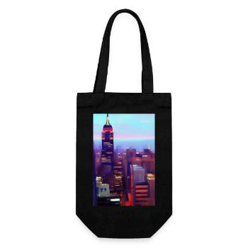 New York City Skyline - Geschenkbeutel für Flaschen - Schwarz - Vorne