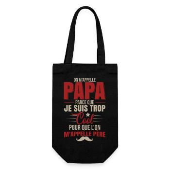 Fête Des Pères Papa Cadeau Papy - Sac à bouteille - noir - Devant