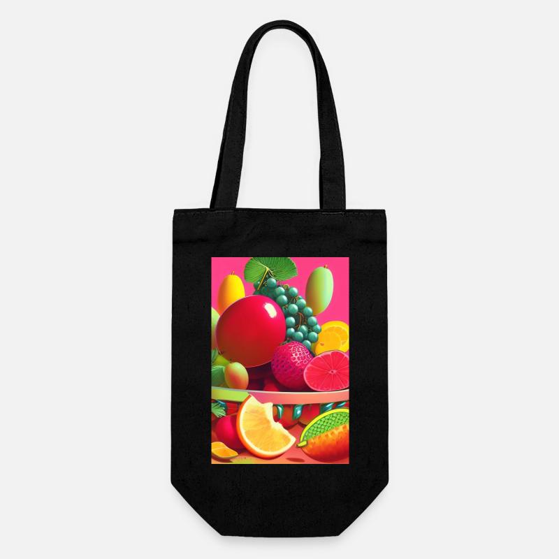 Früchte - Geschenkbeutel für Flaschen - Schwarz