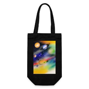 Espace et planètes - Sac à bouteille - noir - Devant