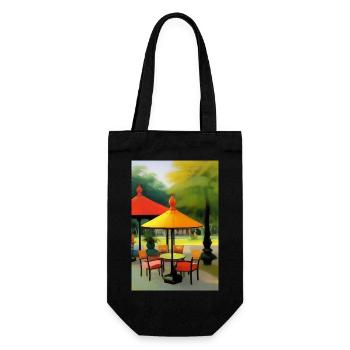 Outdoor Asian Cafe - Gift Bag for Bottles - black - Front