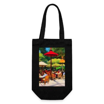 Outdoor Asian Cafe - Gift Bag for Bottles - black - Front