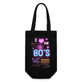 Leuchtfarben Cool Nostalgie Party - Geschenkbeutel für Flaschen - Schwarz - Vorne