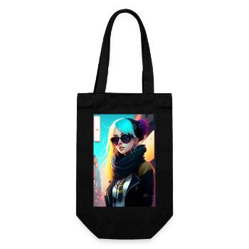Portrait très détaillé d’une femme emo punk d’égout - Sac à bouteille - noir - Devant