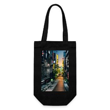 Tokio-Landschaft - Geschenkbeutel für Flaschen - Schwarz - Vorne
