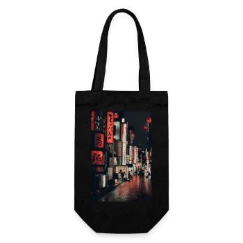 Tokio-Landschaft - Geschenkbeutel für Flaschen - Schwarz - Vorne