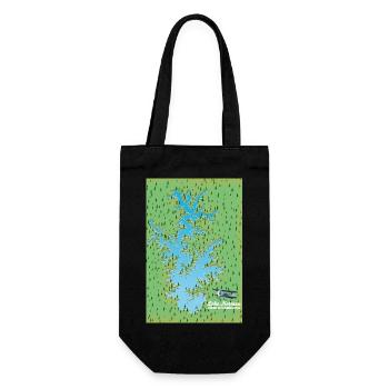 Lake Norman South Carolina Retro-Karte - Geschenkbeutel für Flaschen - Schwarz - Vorne