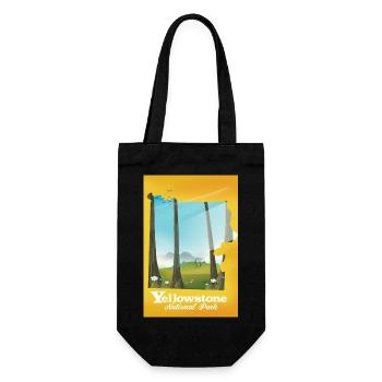 Yellowstone National Park map travel poster - Gift Bag for Bottles - black - Front