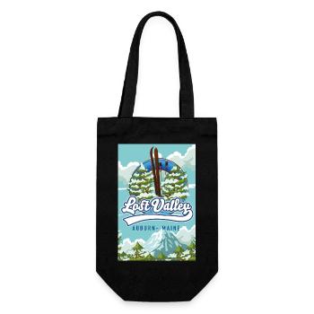 Auburn Maine Lost Valley Skireisen Poster drucken - Geschenkbeutel für Flaschen - Schwarz - Vorne