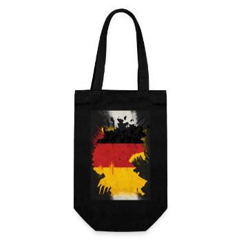 Deutschland Flagge - Geschenkbeutel für Flaschen - Schwarz - Vorne