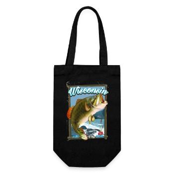 Wisconsin By Air Fishing Reiseplakat - Geschenkbeutel für Flaschen - Schwarz - Vorne