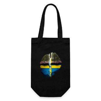Suède Voyage Nature Drapeau Motif - Sac à bouteille - noir - Devant