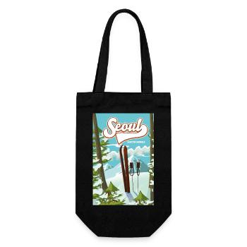 Seoul Südkorea Skiplakat - Geschenkbeutel für Flaschen - Schwarz - Vorne