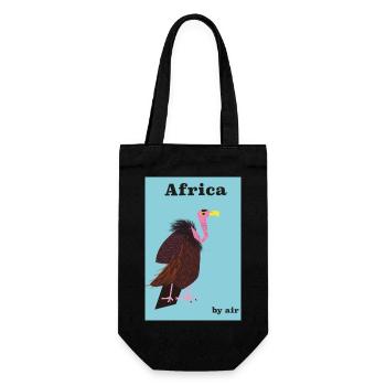 Africa By Air travel poster - Gift Bag for Bottles - black - Front