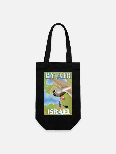 Von Air Israel Travel Poster - Geschenkbeutel für Flaschen - Schwarz