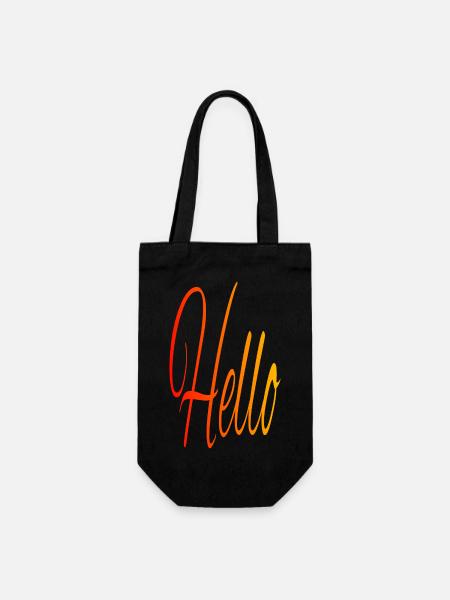 Hallo - Geschenkbeutel für Flaschen - Schwarz
