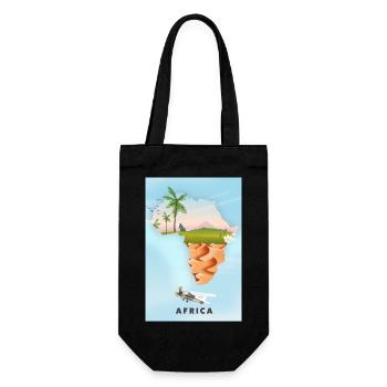 Karte von Afrika - Geschenkbeutel für Flaschen - Schwarz - Vorne