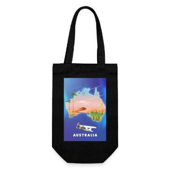 Australia travel map - Gift Bag for Bottles - black - Front