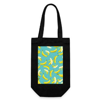 Motif banane - Sac à bouteille - noir - Devant
