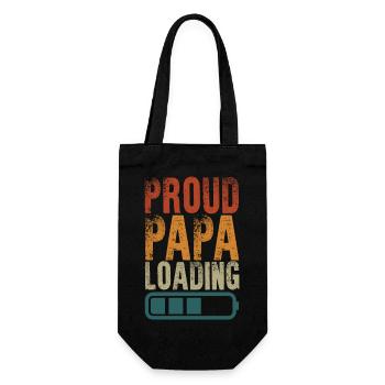 Proud daddy loading fathers Father's Day - Gift Bag for Bottles - black - Front