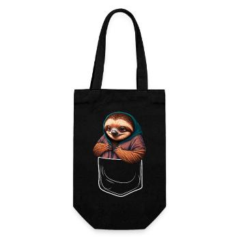 Sac de poitrine paresseux | Paresseux dans votre poche - Sac à bouteille - noir - Devant