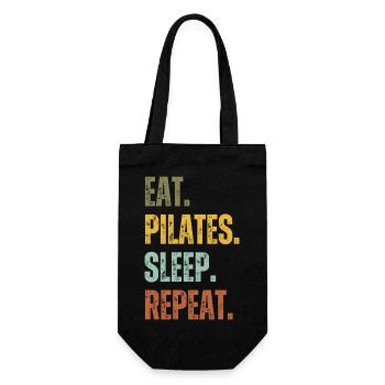 EAT PILATES SLEEP REPEAT - Gift Bag for Bottles - black - Front
