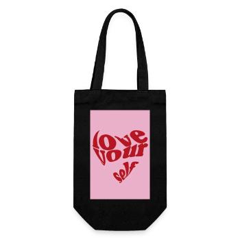love yourself - Geschenkbeutel für Flaschen - Schwarz - Vorne