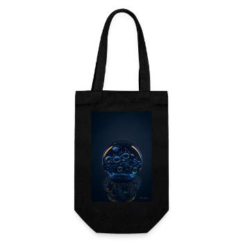 Blasen in einer Blase blau 1 - Geschenkbeutel für Flaschen - Schwarz - Vorne