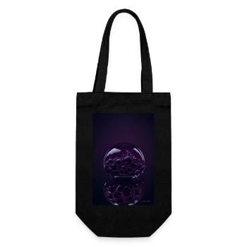 Blasen in einer Blase magenta 1 - Geschenkbeutel für Flaschen - Schwarz - Vorne