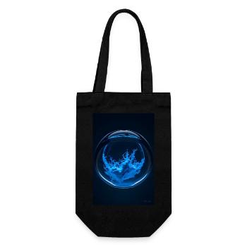 Clouds in a bubble blue 3 - Gift Bag for Bottles - black - Front